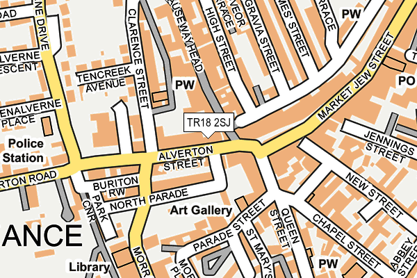 TR18 2SJ map - OS OpenMap – Local (Ordnance Survey)