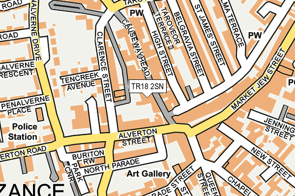 TR18 2SN map - OS OpenMap – Local (Ordnance Survey)