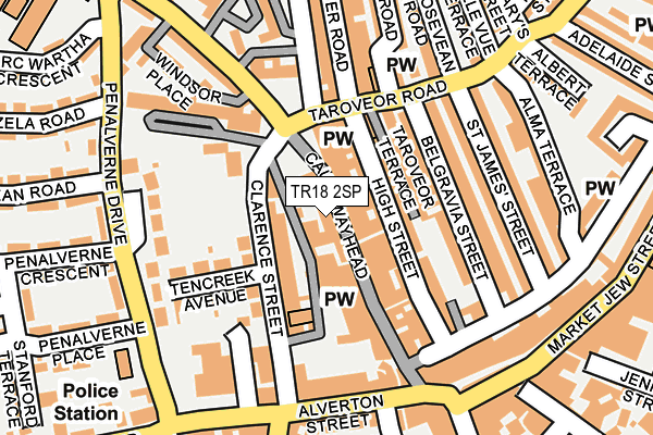 TR18 2SP map - OS OpenMap – Local (Ordnance Survey)