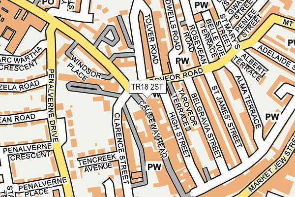 TR18 2ST map - OS OpenMap – Local (Ordnance Survey)
