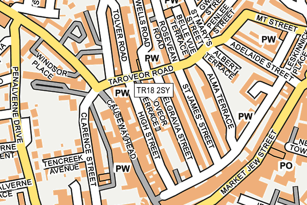 TR18 2SY map - OS OpenMap – Local (Ordnance Survey)