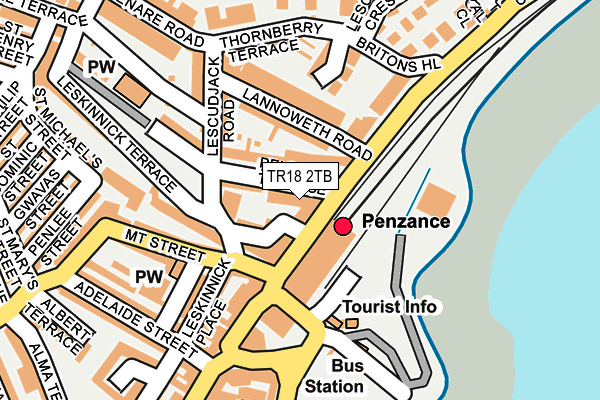 TR18 2TB map - OS OpenMap – Local (Ordnance Survey)