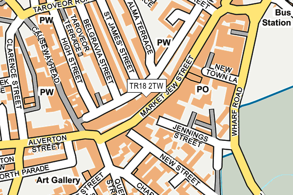 TR18 2TW map - OS OpenMap – Local (Ordnance Survey)