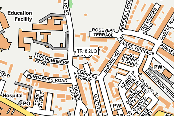TR18 2UQ map - OS OpenMap – Local (Ordnance Survey)