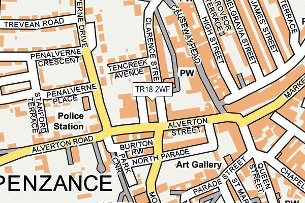 TR18 2WF map - OS OpenMap – Local (Ordnance Survey)