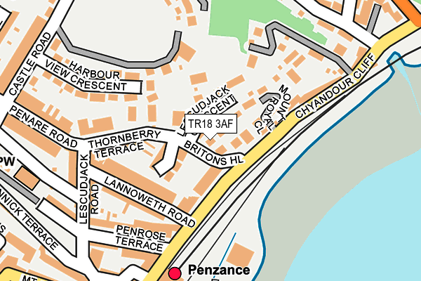 TR18 3AF map - OS OpenMap – Local (Ordnance Survey)