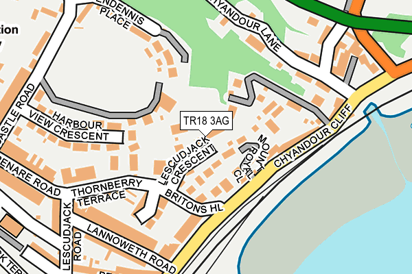 TR18 3AG map - OS OpenMap – Local (Ordnance Survey)
