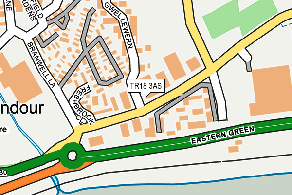 TR18 3AS map - OS OpenMap – Local (Ordnance Survey)