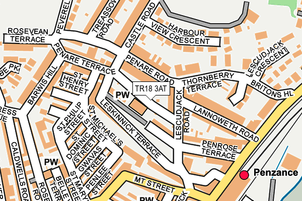 TR18 3AT map - OS OpenMap – Local (Ordnance Survey)