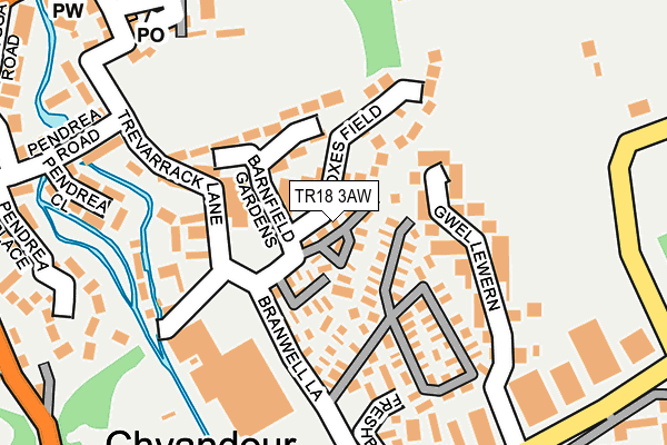 TR18 3AW map - OS OpenMap – Local (Ordnance Survey)