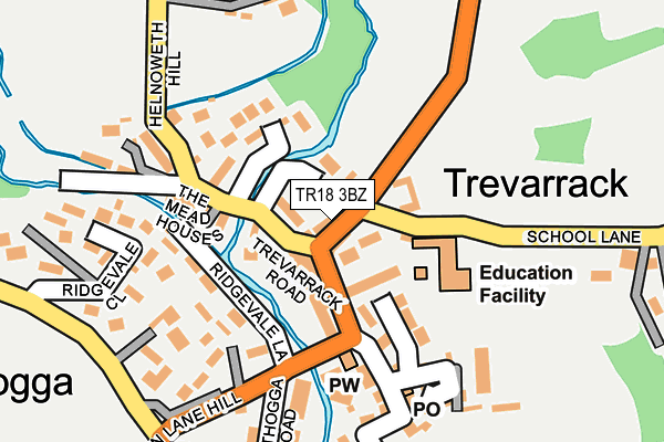TR18 3BZ map - OS OpenMap – Local (Ordnance Survey)