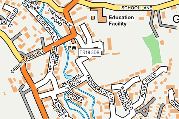 TR18 3DB map - OS OpenMap – Local (Ordnance Survey)