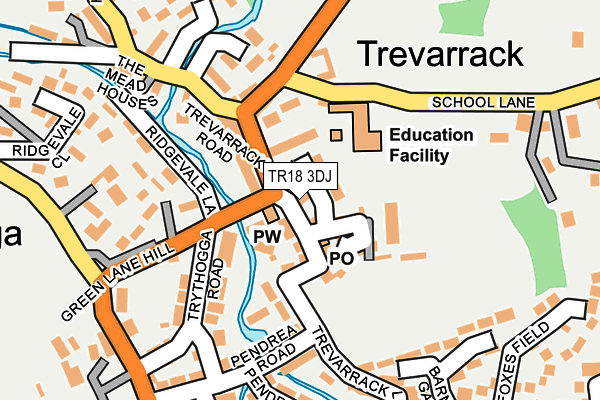 TR18 3DJ map - OS OpenMap – Local (Ordnance Survey)