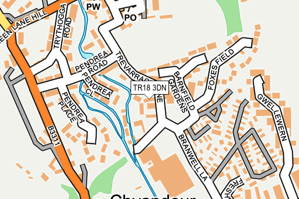 TR18 3DN map - OS OpenMap – Local (Ordnance Survey)