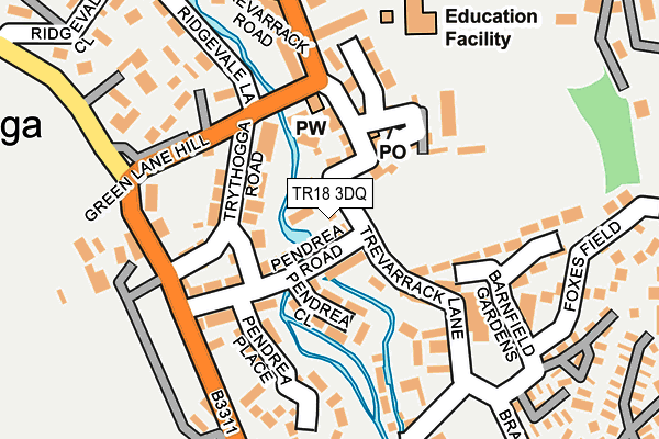 TR18 3DQ map - OS OpenMap – Local (Ordnance Survey)