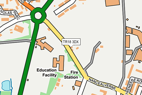 TR18 3DX map - OS OpenMap – Local (Ordnance Survey)