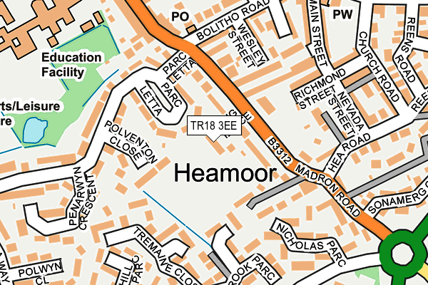 TR18 3EE map - OS OpenMap – Local (Ordnance Survey)