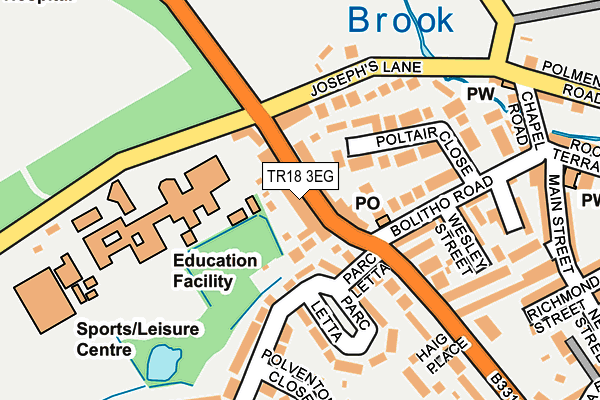 TR18 3EG map - OS OpenMap – Local (Ordnance Survey)