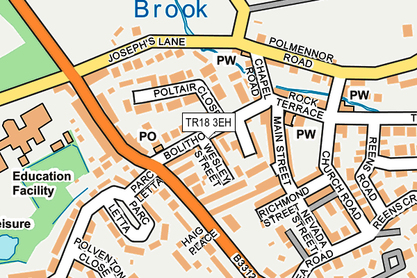 TR18 3EH map - OS OpenMap – Local (Ordnance Survey)