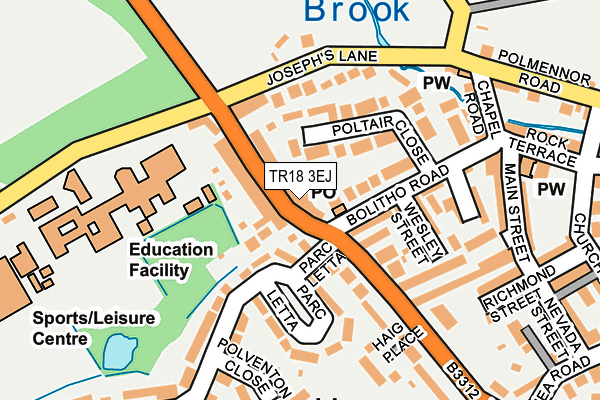 TR18 3EJ map - OS OpenMap – Local (Ordnance Survey)