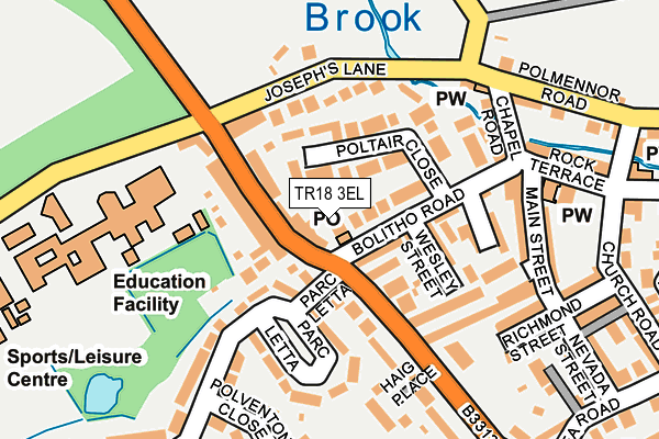 TR18 3EL map - OS OpenMap – Local (Ordnance Survey)