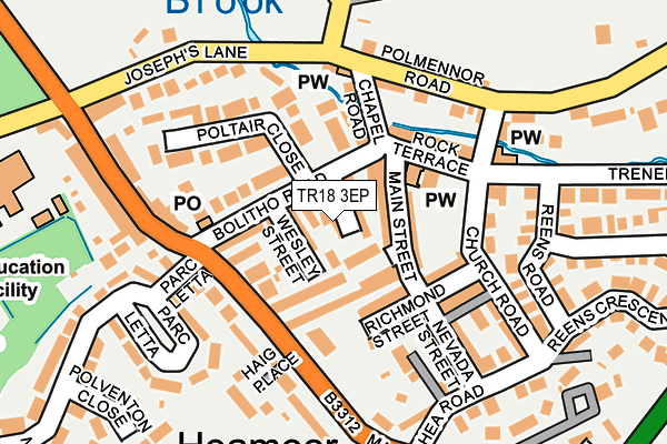 TR18 3EP map - OS OpenMap – Local (Ordnance Survey)