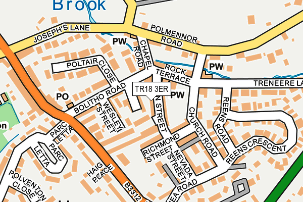 TR18 3ER map - OS OpenMap – Local (Ordnance Survey)