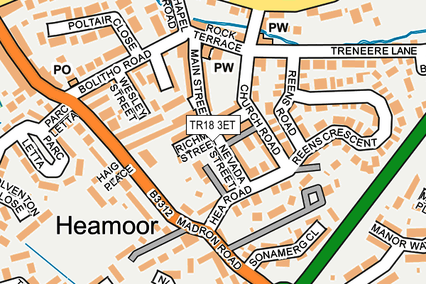 TR18 3ET map - OS OpenMap – Local (Ordnance Survey)