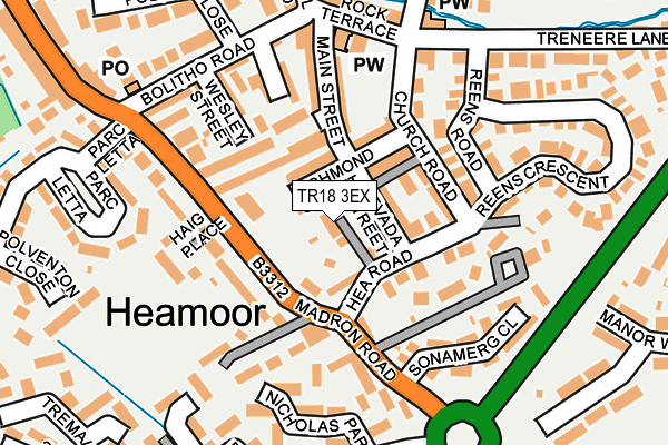 TR18 3EX map - OS OpenMap – Local (Ordnance Survey)