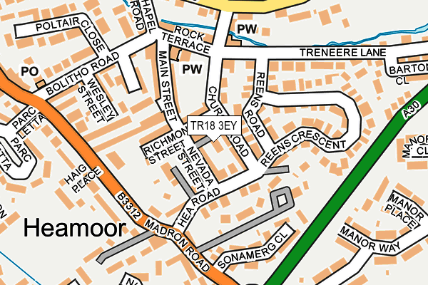 TR18 3EY map - OS OpenMap – Local (Ordnance Survey)