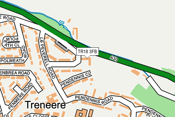 TR18 3FB map - OS OpenMap – Local (Ordnance Survey)