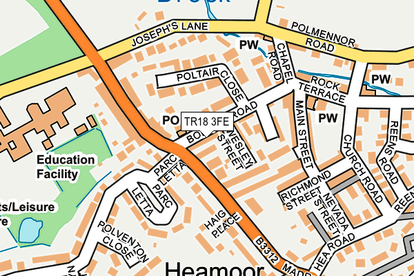 TR18 3FE map - OS OpenMap – Local (Ordnance Survey)