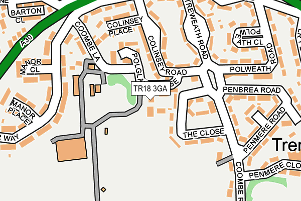 TR18 3GA map - OS OpenMap – Local (Ordnance Survey)