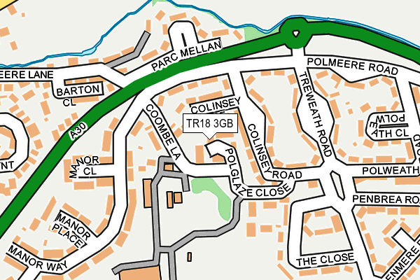 TR18 3GB map - OS OpenMap – Local (Ordnance Survey)