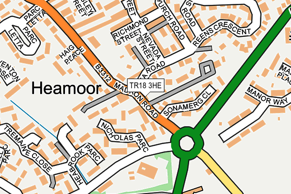 TR18 3HE map - OS OpenMap – Local (Ordnance Survey)