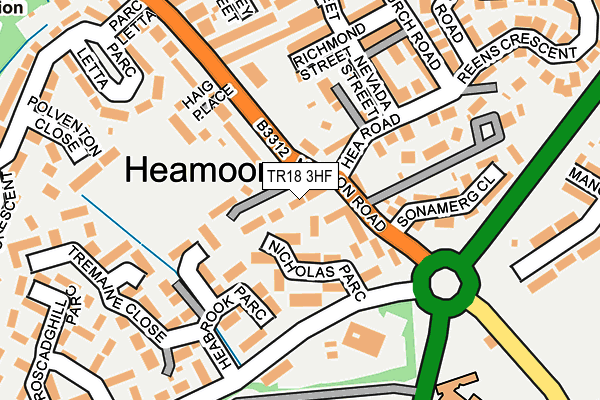 TR18 3HF map - OS OpenMap – Local (Ordnance Survey)