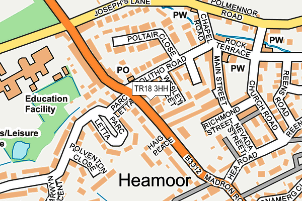TR18 3HH map - OS OpenMap – Local (Ordnance Survey)