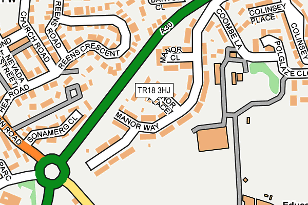 TR18 3HJ map - OS OpenMap – Local (Ordnance Survey)