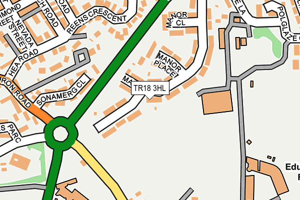 TR18 3HL map - OS OpenMap – Local (Ordnance Survey)