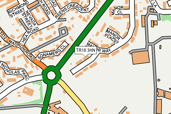 TR18 3HN map - OS OpenMap – Local (Ordnance Survey)