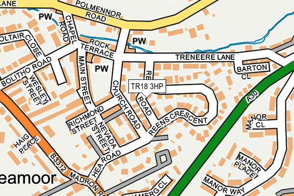 TR18 3HP map - OS OpenMap – Local (Ordnance Survey)