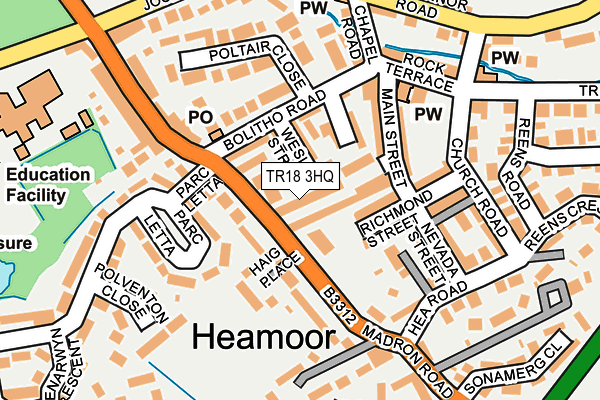 TR18 3HQ map - OS OpenMap – Local (Ordnance Survey)