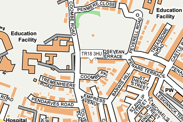 TR18 3HU map - OS OpenMap – Local (Ordnance Survey)