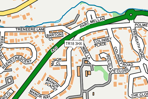 TR18 3HX map - OS OpenMap – Local (Ordnance Survey)