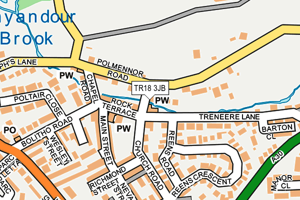 TR18 3JB map - OS OpenMap – Local (Ordnance Survey)