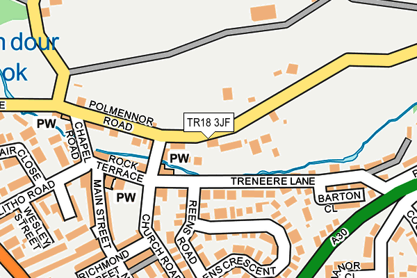 TR18 3JF map - OS OpenMap – Local (Ordnance Survey)