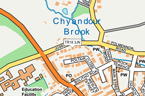 TR18 3JN map - OS OpenMap – Local (Ordnance Survey)