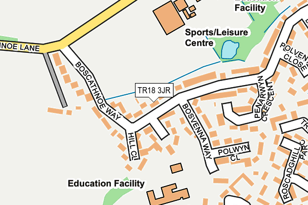 TR18 3JR map - OS OpenMap – Local (Ordnance Survey)