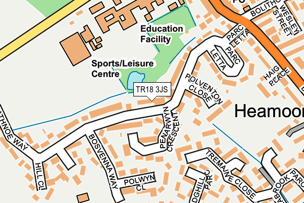 TR18 3JS map - OS OpenMap – Local (Ordnance Survey)