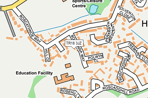 TR18 3JZ map - OS OpenMap – Local (Ordnance Survey)